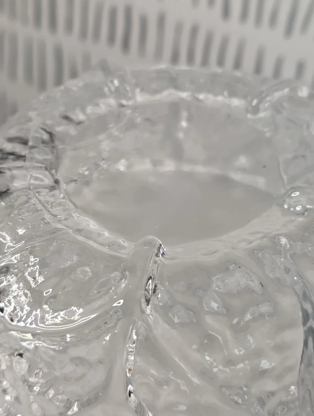 Vintage Clear Glass Cabbage Leaf Bowl with Lid Pressed Glass